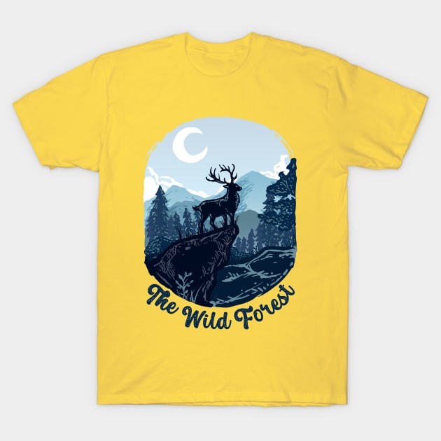 Wild Deer Forest T-Shirt by Mako Design 